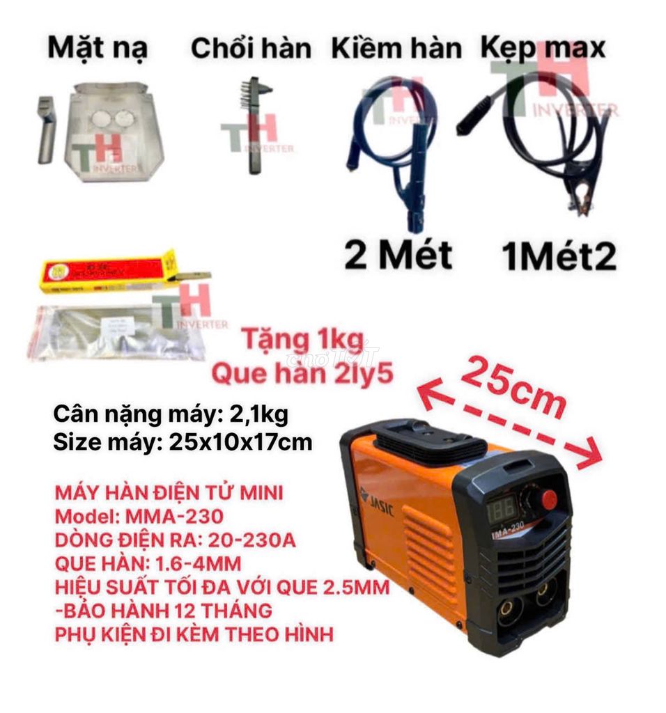 Máy hàn điện tử 200 mini jasic, hàn que 1,6-4ly