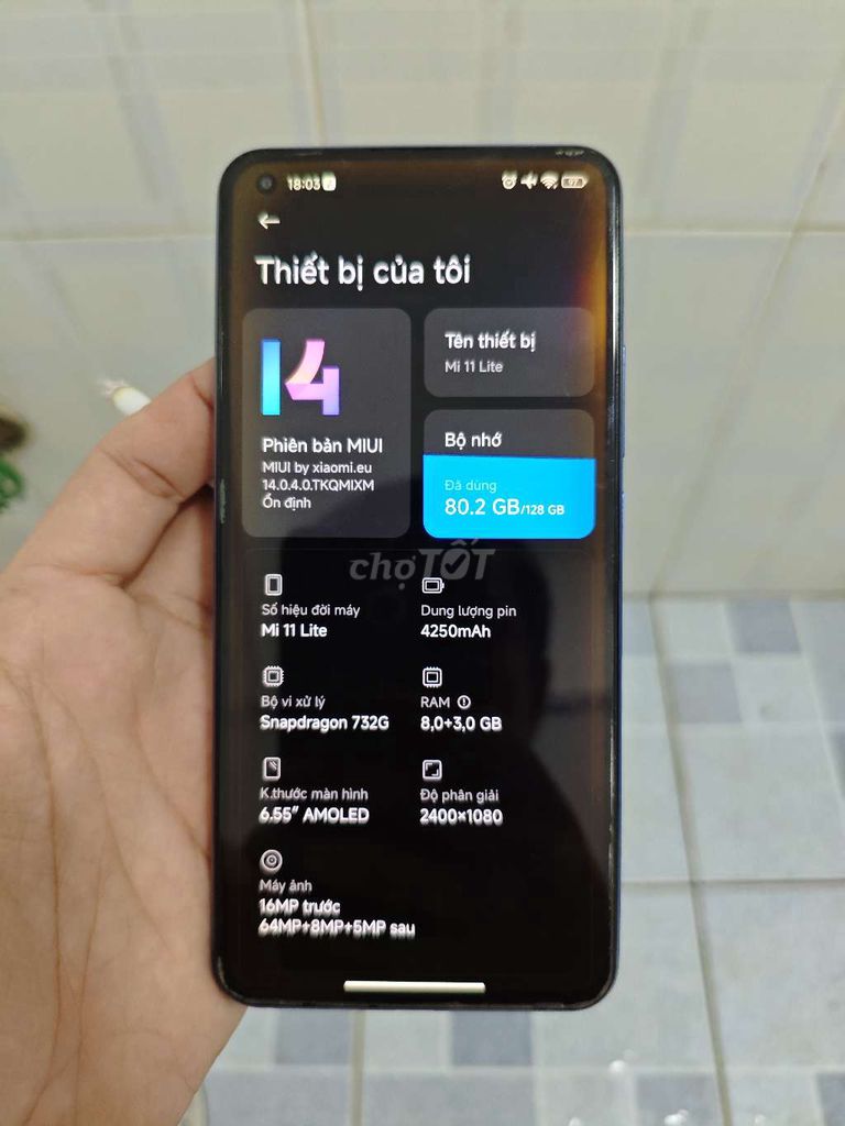 Xiaomi 11 Lite 128GB Xanh Dương. Mua bán Điện thoại tại Quận 12 Tp Hồ Chí Minh được đăng bởi Nam hình 1