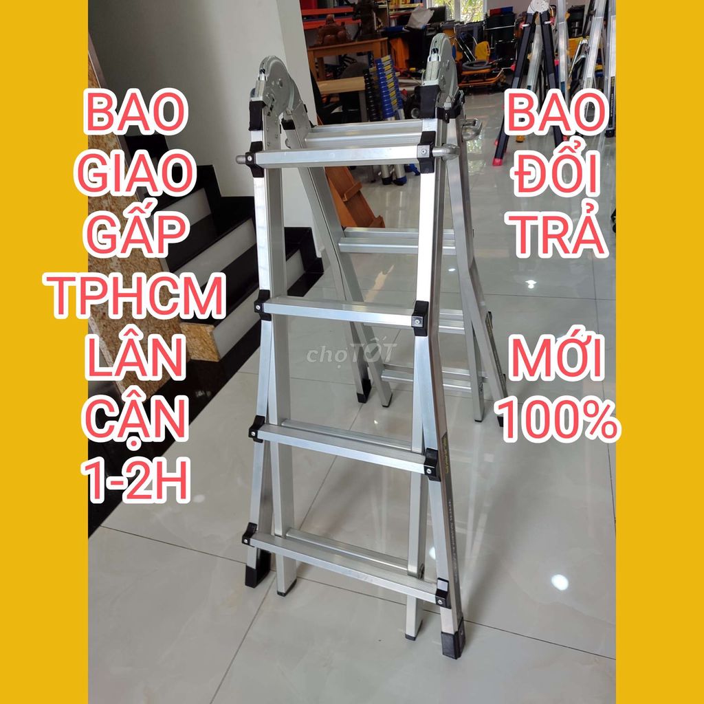 Thang nhôm rút chữ A cao 2m Sumika