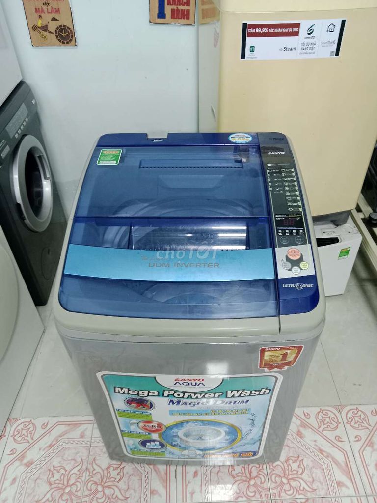 Máy giặt Sanyo 9kg inverter tiết kiệm điện . Mua bán Máy giặt tại Quận 7 Tp Hồ Chí Minh được đăng bởi Điện lạnh cũ giá tốt hình 1