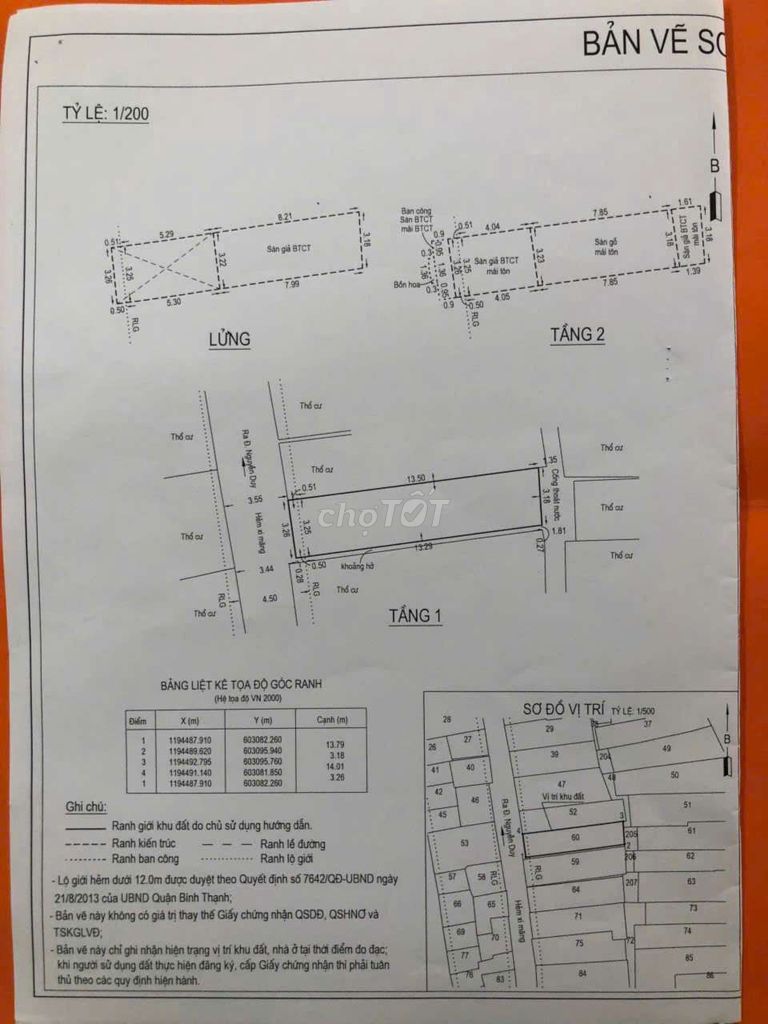 Bán nhà khu Vạn Kiếp - Nguyễn Duy, DT lớn 45m2,nhà 2 mặt hẻm,vuông vức