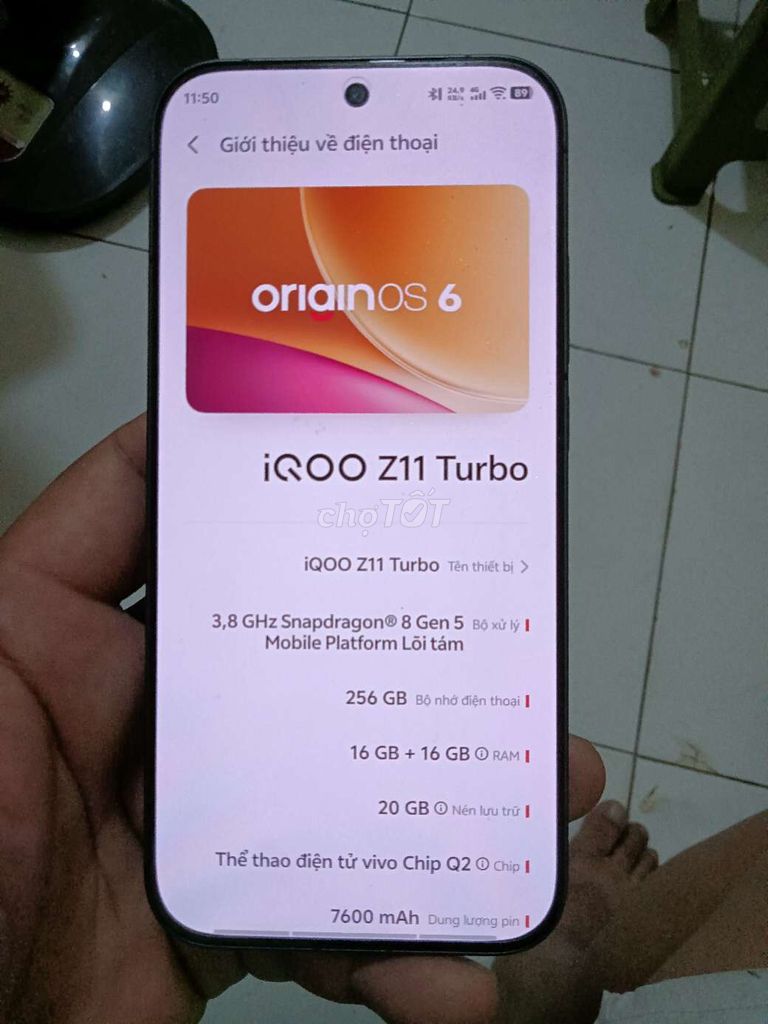 iQOO Z11 Turbo Đen 16GB/256GB. Mua bán Điện thoại tại Huyện Đông Anh Hà Nội được đăng bởi Đinh Công Trường hình 1