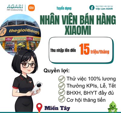 TUYỂN DỤNG NVBH XIAOMI TẠI CÀNG LONG