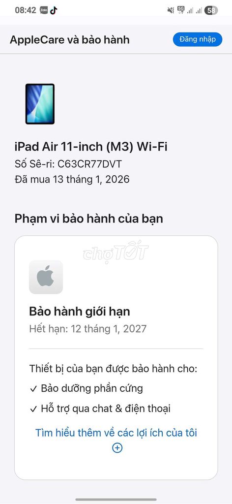 Apple iPad Air 11-inch (M3) 128GB. Mua bán Máy tính bảng tại Thành phố Huế Thừa Thiên Huế được đăng bởi Hùng Nguyễn hình 1