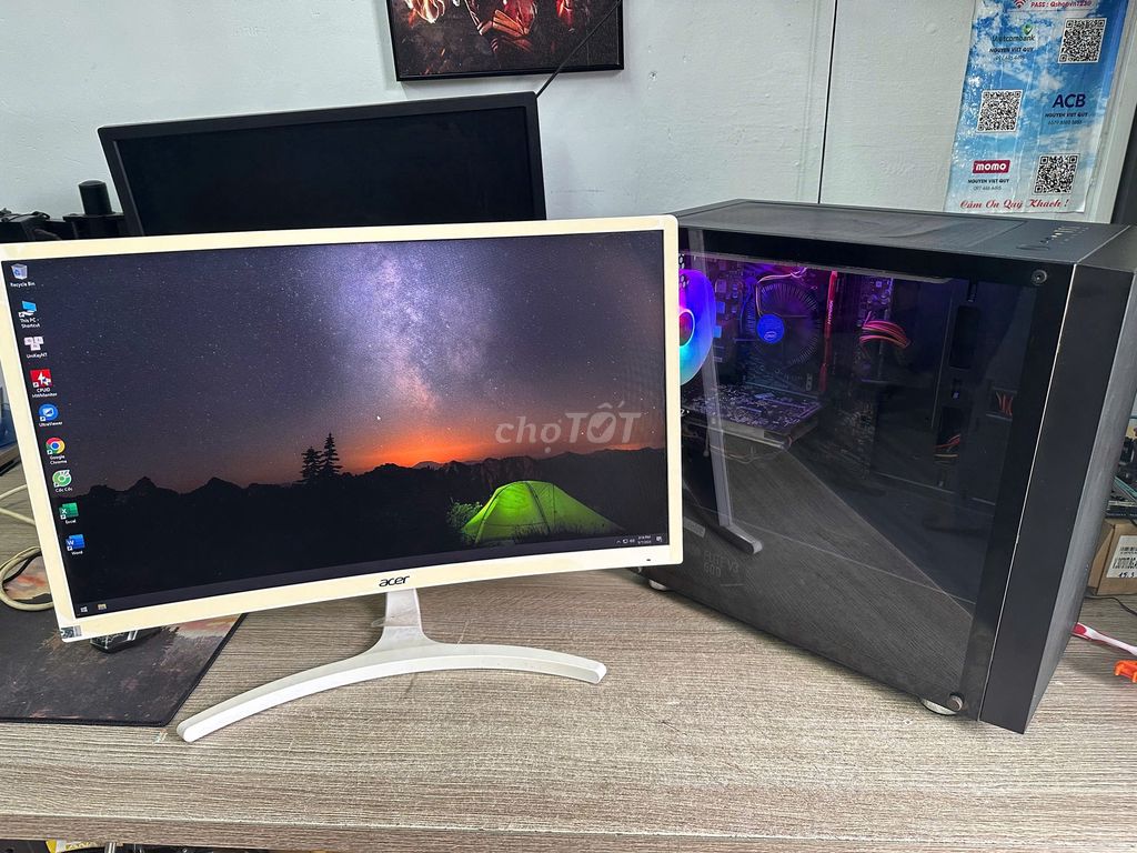 Bộ PC I3-10105F | 8Gb | 240G | 560 4G | 24" Cong