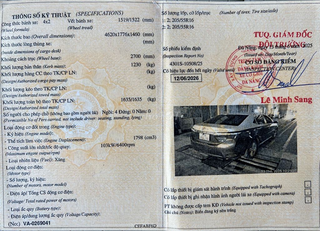 Toyota Corolla Altis 2015 1.8G AT. Mua bán Ô tô tại Quận Thanh Khê Đà Nẵng được đăng bởi Lê Thanh Tâm hình 4