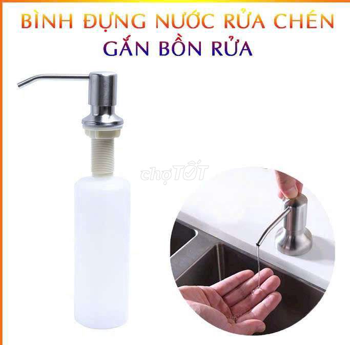 Bình Đựng Nước Rửa Chén, Xà Bông Có Vòi Inox 304