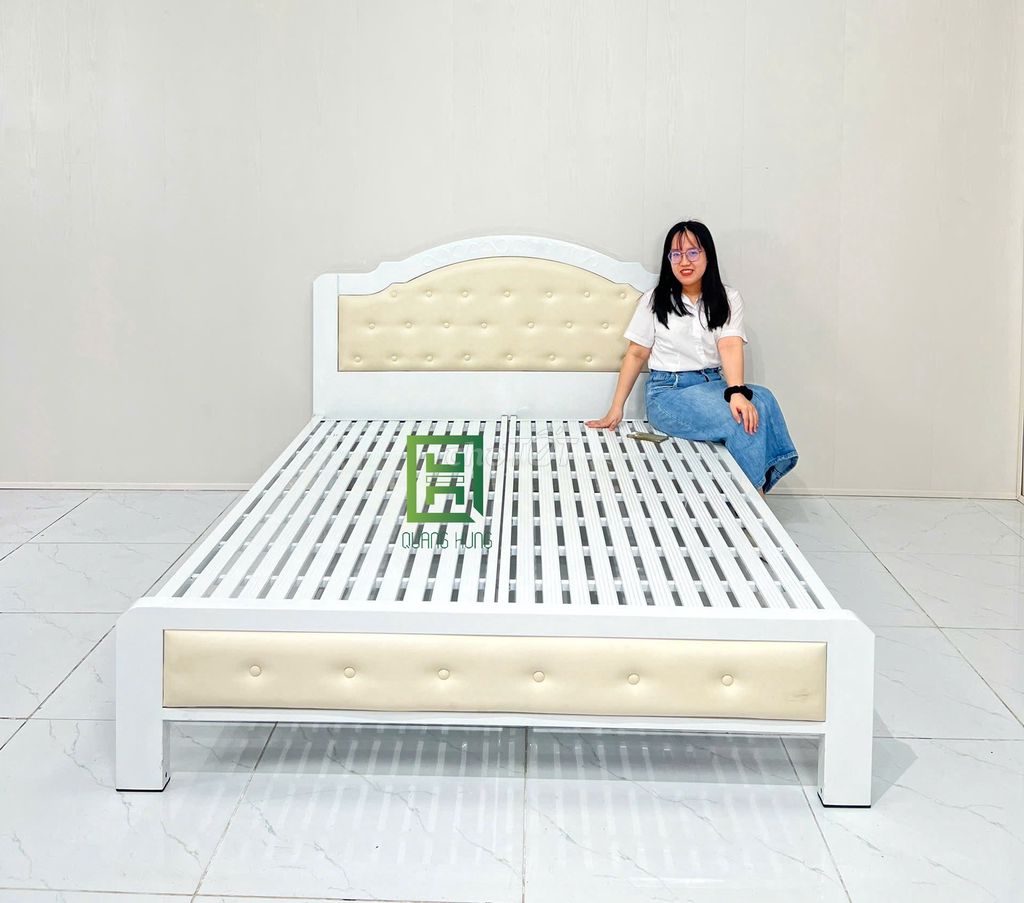Giường sắt Quang Hùng Sắt hộp Trắng 1m2 x 2m. Mua bán Giường, chăn ga gối nệm tại Huyện Bình Chánh Tp Hồ Chí Minh được đăng bởi Nội Thất Quang Hùng TD hình 1