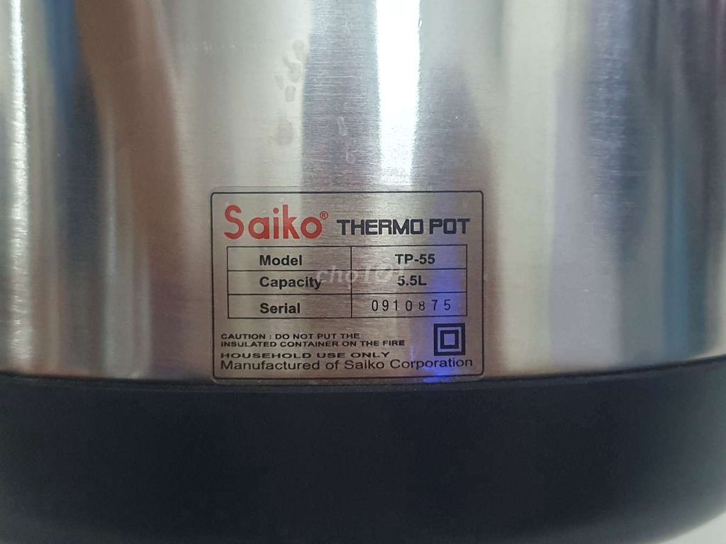 Nồi ủ Saiko TP-55 dung tích 5.5L mới 100%