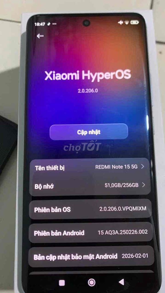 Xiaomi Redmi Note 15 5G 256GB Xám. Mua bán Điện thoại tại Quận Gò Vấp Tp Hồ Chí Minh được đăng bởi NGUYEN DUY TAI hình 1