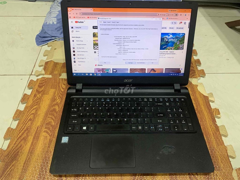 Acer Aspire ES1-572 i3 Gen 7 4GB/128GB SSD. Mua bán Laptop tại Quận Liên Chiểu Đà Nẵng được đăng bởi Trinh Nguyễn hình 1