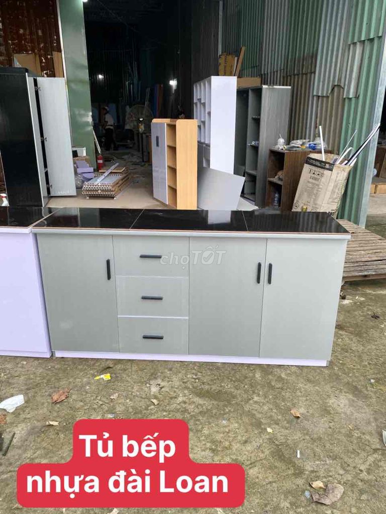 Tủ bếp Nhựa Đài Loan Xám 81x160x40cm - không bồn. Mua bán Tủ, kệ gia đình tại Quận Bình Thạnh Tp Hồ Chí Minh được đăng bởi Nội Thất Gia Đình hình 1
