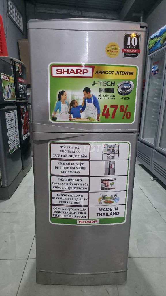 Tủ lạnh Sharp Apricot Inverter Xám. Mua bán Tủ lạnh tại Thành phố Mỹ Tho Tiền Giang được đăng bởi HÀNG QUA SỬ DỤNG hình 1