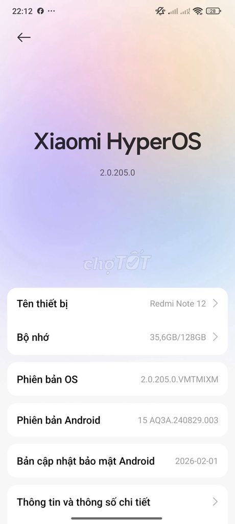 Xiaomi Redmi Note 12 128GB Đen. Mua bán Điện thoại tại Huyện Tân Sơn Phú Thọ được đăng bởi Sa Luyen  hình 1