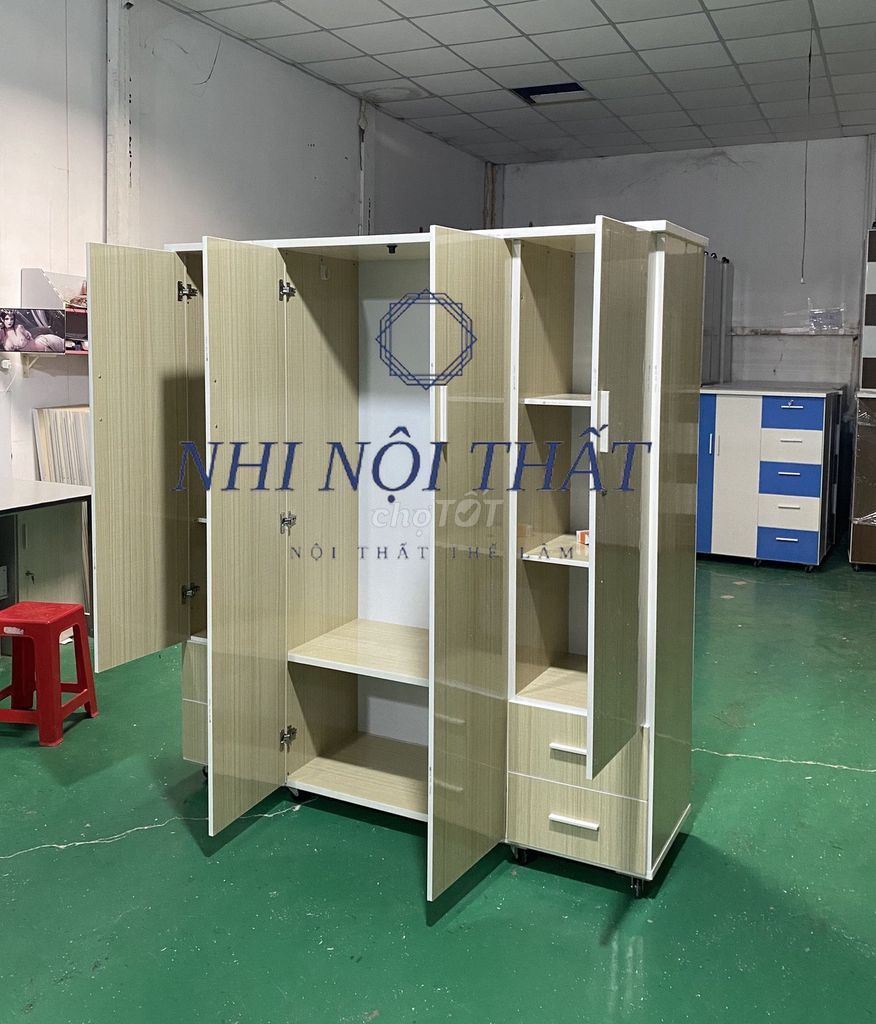 Tủ quần áo 4 cánh gỗ công nghiệp. Mua bán Tủ, kệ gia đình tại Quận Tân Bình Tp Hồ Chí Minh được đăng bởi Nga NTTL hình 1