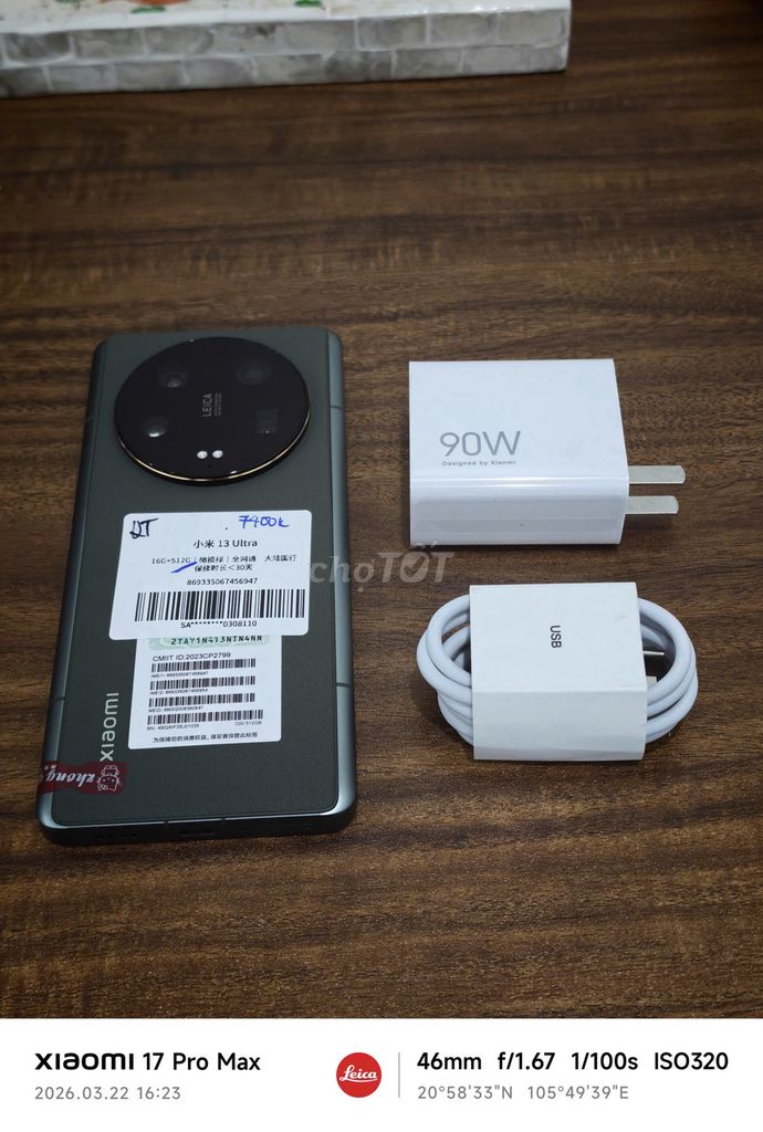 Xiaomi Mi 13 Ultra 16/512 Quốc Tế sạc 90w có COD. Mua bán Điện thoại tại Quận Ba Đình Hà Nội được đăng bởi Android Top hình 1