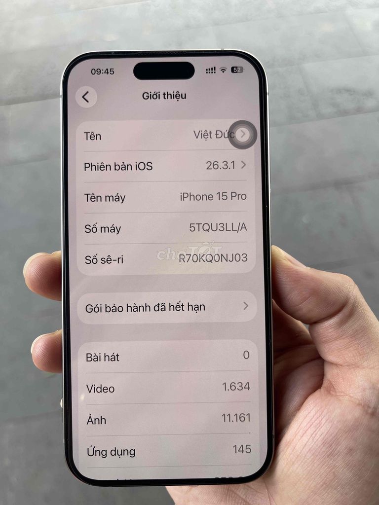 Apple iPhone 15 Pro 256GB Xám. Mua bán Điện thoại tại Quận Phú Nhuận Tp Hồ Chí Minh được đăng bởi Vũ Việt Đức hình 1