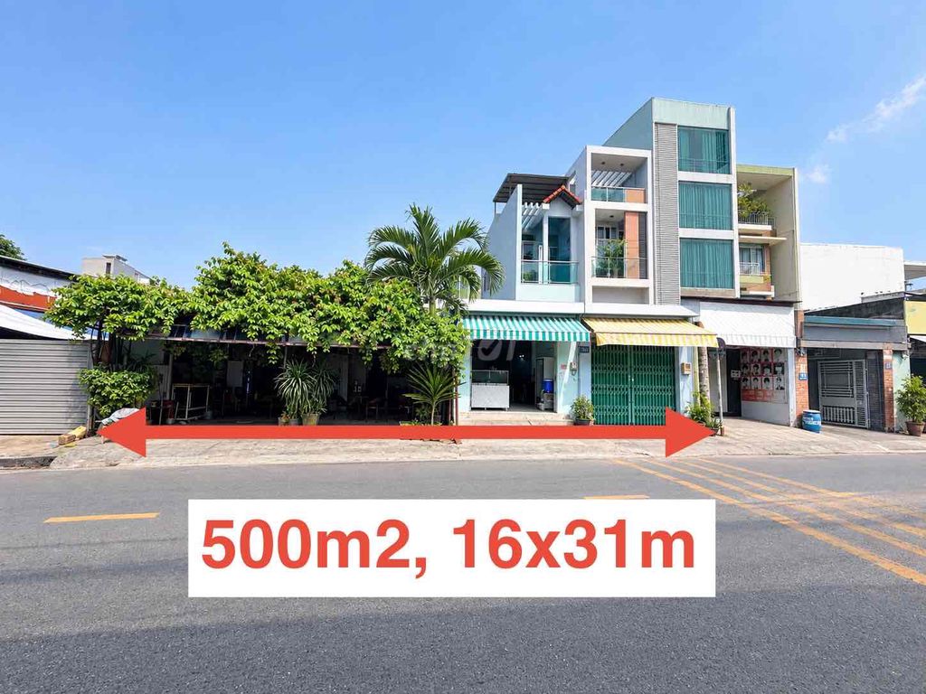 Bán đất Mặt Tiền Gò Xoài, 500m2, 16x31m, đường 16m, full thổ, xây cao