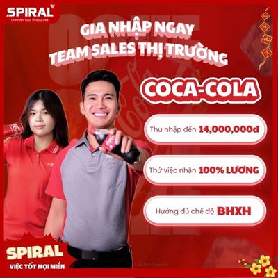 Huế - COCA COLA TUYỂN NHÂN VIÊN THỊ TRƯỜNG