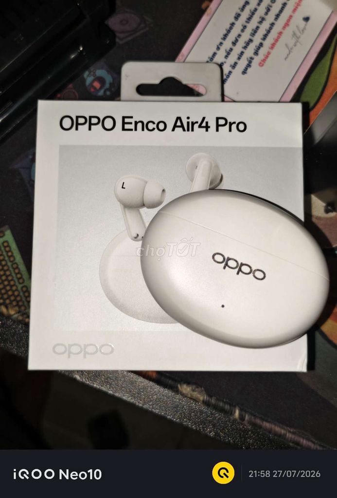 Tai nghe Oppo Enco Air4 Pro Trắng Đã sử dụng. Mua bán Tivi, Âm thanh tại Quận Bình Tân Tp Hồ Chí Minh được đăng bởi Thanh Duy hình 1