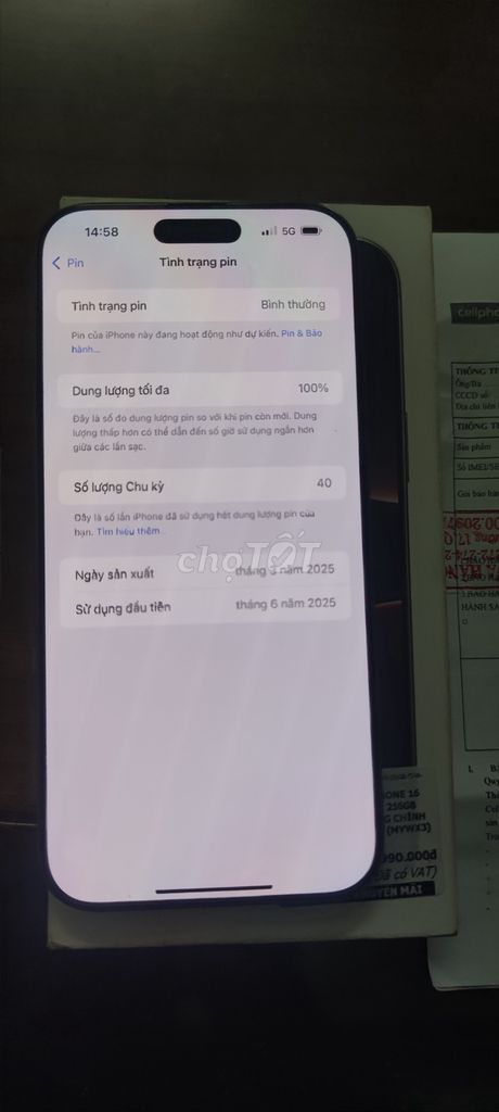 Iphone 16 promax 256G, màu titan vàng. Mua bán Điện thoại tại Huyện Châu Đức Bà Rịa - Vũng Tàu được đăng bởi Ngô Minh Hoàng hình 1