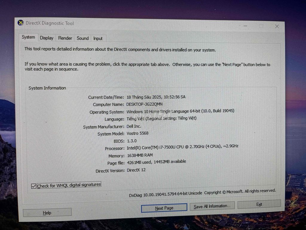 Dell 5568 i7 ssd samsung512Gb, ram16gb, cắm màn pc
