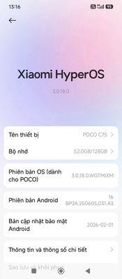 Xiaomi POCO C75 128GB Đen