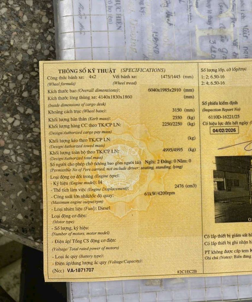 Bán gấp veam 2.4 tấn đời 2017 thùng kín 4m2. Mua bán Xe tải, xe ben tại Thành phố Thuận An Bình Dương được đăng bởi Xe tải Bình Dương hình 5