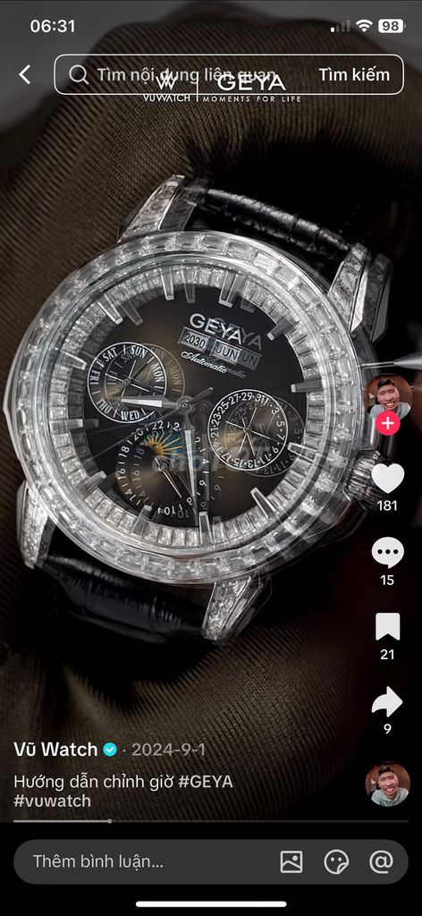 Đồng hồ đeo tay Geya Nam Dây da Đen. Mua bán Đồng hồ tại Thị xã Điện Bàn Quảng Nam được đăng bởi Huỳnh Minh Hưng hình 1