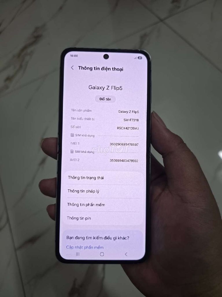 Samsung Galaxy Z Flip 5 256GB Bạc. Mua bán Điện thoại tại Quận Hai Bà Trưng Hà Nội được đăng bởi Duc Minh hình 1