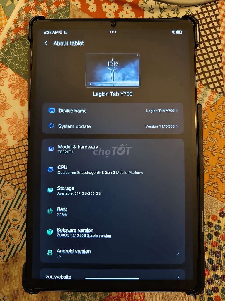 Lenovo Legion Tab Y700 12GB/256GB Đã sử dụng. Mua bán Máy tính bảng tại Quận Hà Đông Hà Nội được đăng bởi Duong Chu hình 1