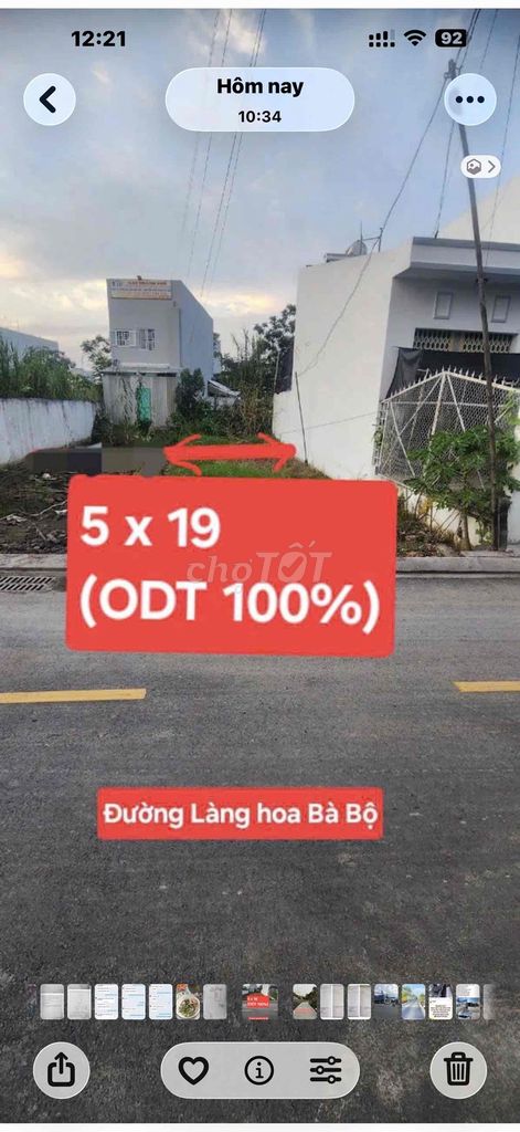 BÁN ĐẤT RỘNG MẶT TIỀN ĐƯỜNG LÀNG HOA BÀ BỘ CÁCH DHYD 500m