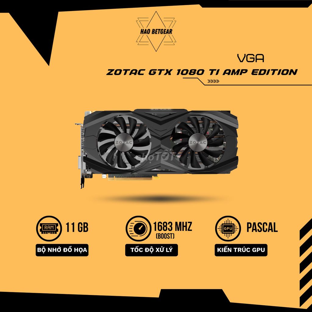Card màn hình ZOTAC GTX 1080 Ti AMP. Mua bán Linh kiện (RAM, Card...) tại Quận 4 Tp Hồ Chí Minh được đăng bởi Thiên Hảo hình 1