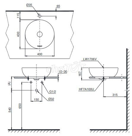 Thanh lý Chậu Rửa Lavabo Toto LT1706