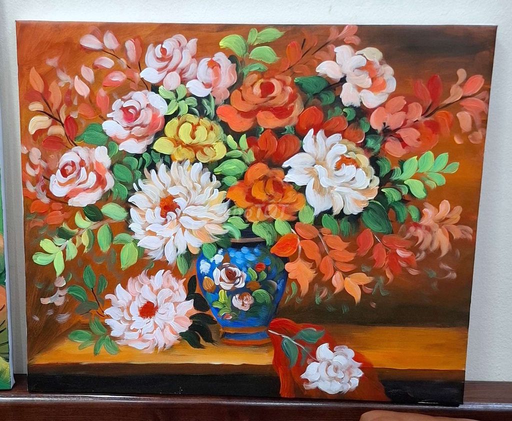 Tranh sơn dầu Hoa Vải canvas khổ 50x60. Mua bán Đồ sưu tầm, đồ cổ tại Huyện Gia Lâm Hà Nội được đăng bởi Tranh Sơn Dầu MTGVN hình 1
