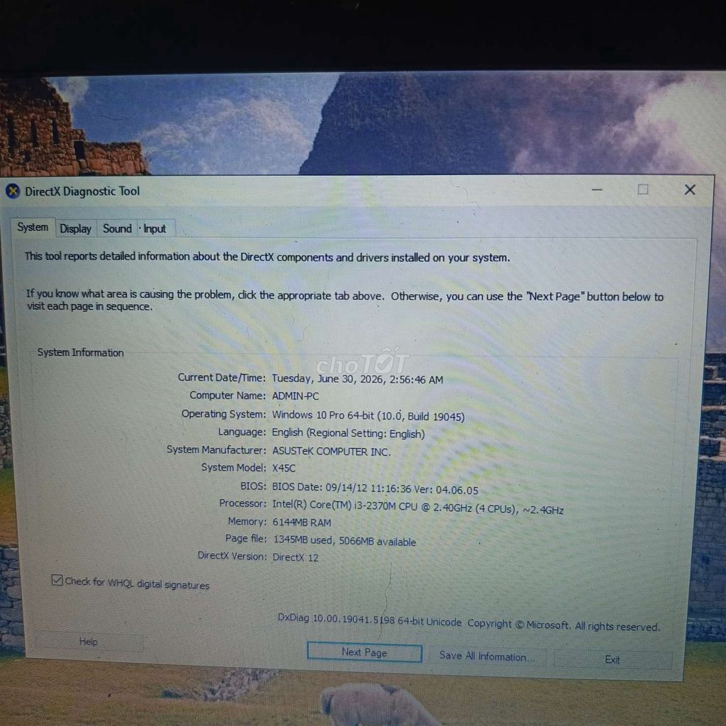 Asus X45C i3-2370M 6GB Đen Like New. Mua bán Laptop tại Thành phố Bến Tre Bến Tre được đăng bởi Cuờng hình 1