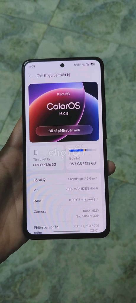Oppo K12s 5G 128GB Đen Vỡ lưng. Mua bán Điện thoại tại Huyện Gia Bình Bắc Ninh được đăng bởi Quyet Quang hình 1