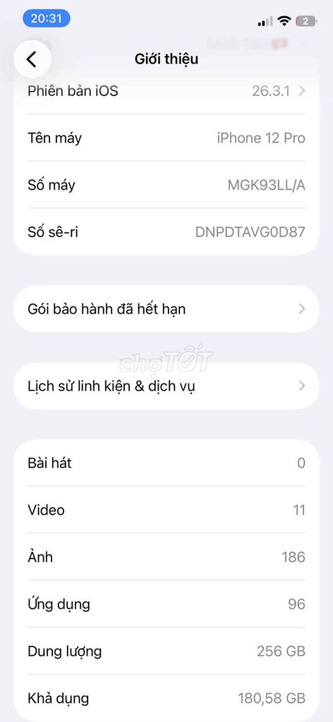 Apple iPhone 12 Pro 256GB Đã dùng. Mua bán Điện thoại tại Huyện Châu Thành Long An được đăng bởi Lê văn Tâm hình 1