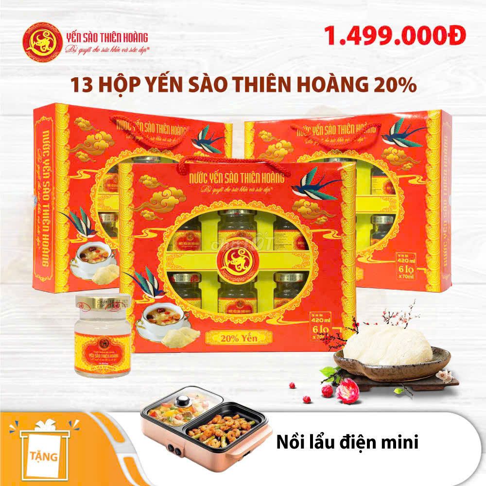 13 hộp yến sào 20% tặng 1 nồi lẩu nướng điện mini