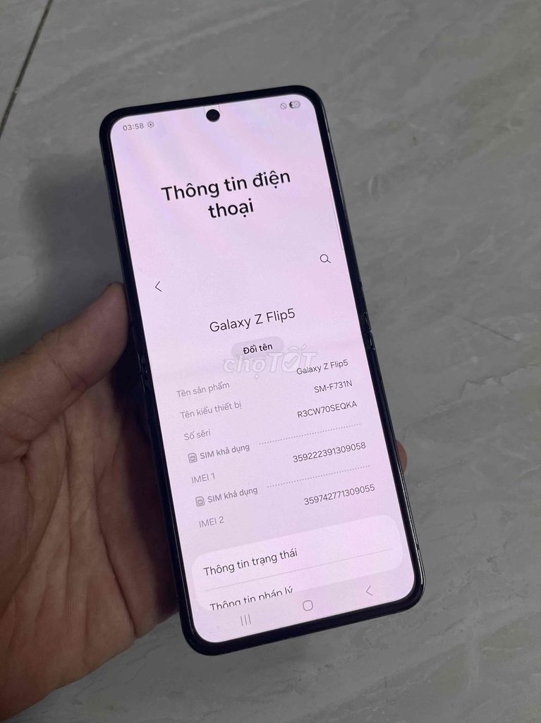Samsung Z Flip5 512G Hàn Quốc Lỗi sóng Màn zin đẹp. Mua bán Điện thoại tại Quận 8 Tp Hồ Chí Minh được đăng bởi Thanh Tâm Mobile hình 1