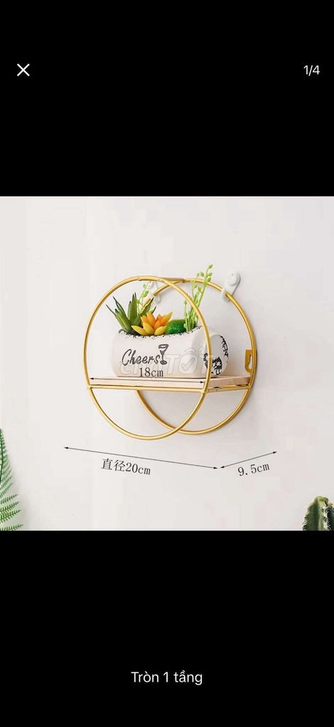 Kệ decor Kim loại Gỗ Vàng Tròn Mới. Mua bán Nội thất, đồ gia dụng khác tại Huyện Châu Thành Sóc Trăng được đăng bởi Cẩm Nhung hình 1
