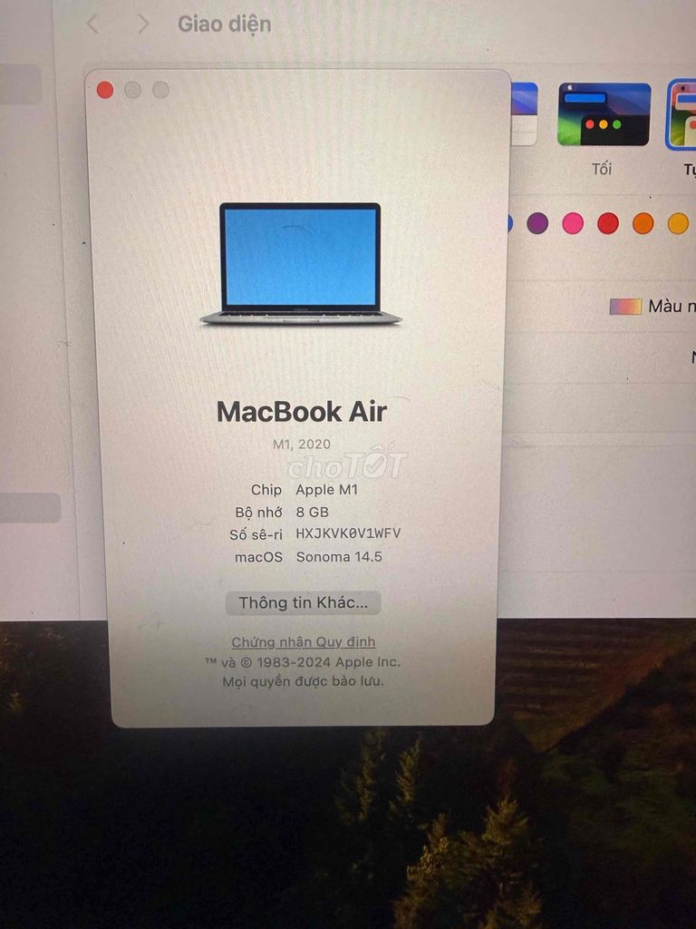 Apple MacBook Air M1 8GB Like New. Mua bán Laptop tại Quận Đống Đa Hà Nội được đăng bởi Hoang hình 1