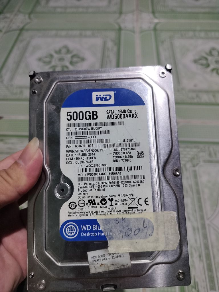 Ổ cứng HDD WD WD5000AAKX 500GB 7200RPM. Mua bán Linh kiện (RAM, Card...) tại Quận Bình Tân Tp Hồ Chí Minh được đăng bởi Lý tưởng  hình 1