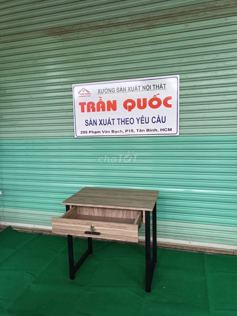 Bàn làm việc chân sắt 1 ngăn kéo