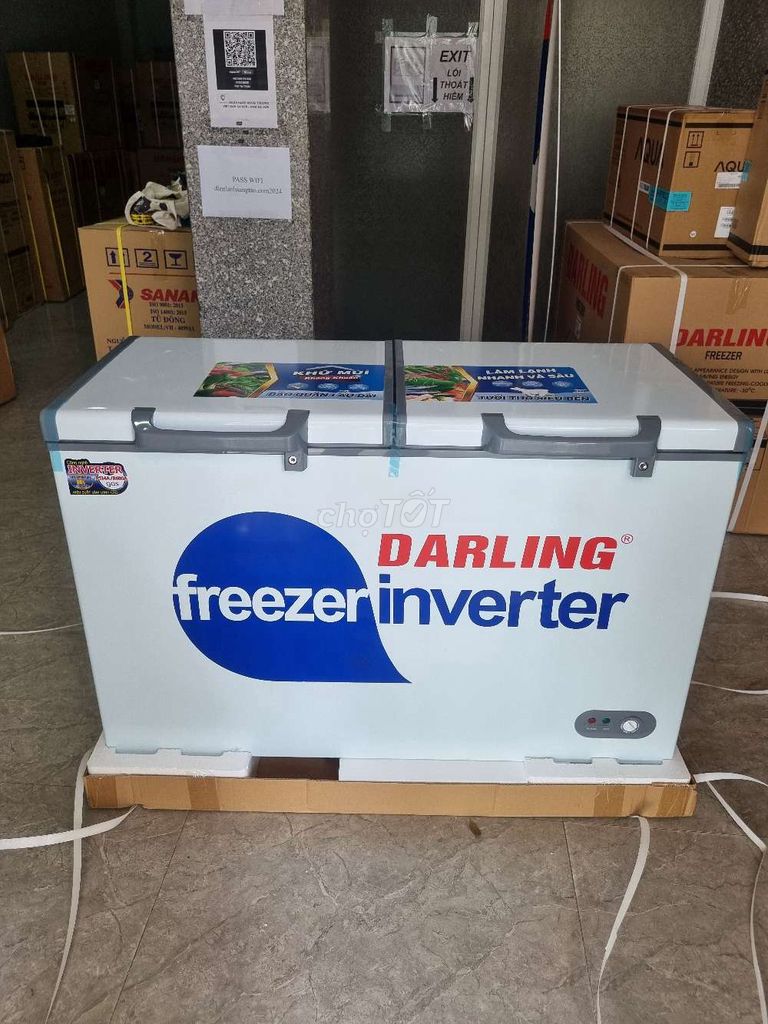 Xả kho tủ đông mát darling inverter 350L hàng mới