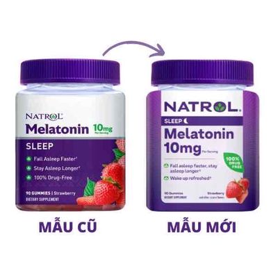 Kẹo dẻo Hỗ Trợ Giấc Ngủ Natrol Melatonin 10mg /90v
