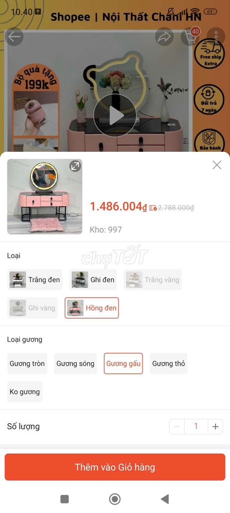 Bàn trang điểm gương gấu. Mua bán Bàn ghế tại Huyện Đức Hòa Long An được đăng bởi Hoa Nguyen hình 1