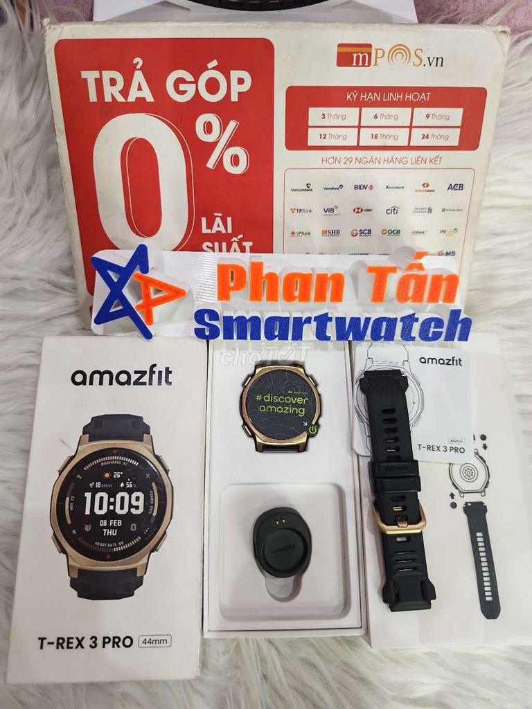 Amazfit T-Rex Pro Vàng Đen 44mm 14/4/2027 full box. Mua bán Thiết bị đeo thông minh tại Quận Tân Phú Tp Hồ Chí Minh được đăng bởi Phan Tấn SmartWatch hình 1
