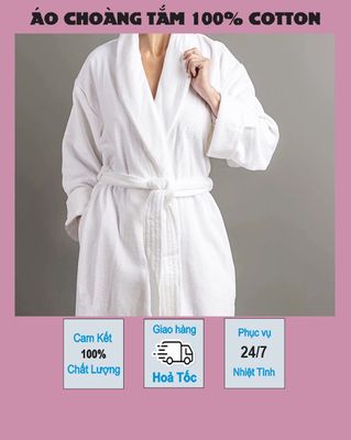 Áo Choàng Tắm Bông Nam Nữ 100% Cotton Đẹp Loại Dày