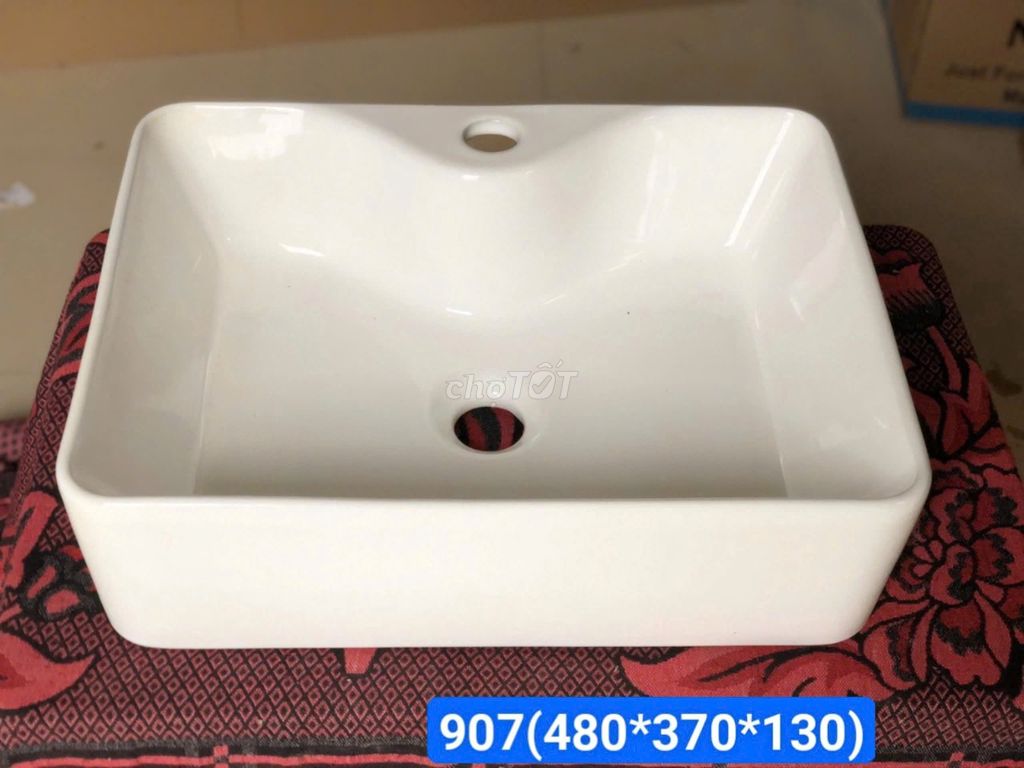 LAVABO ĐẶT BÀN CHỮ NHẬT TRẮNG